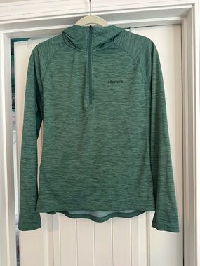 Men’s M Marmot Sunrift Teal Half Zip Hoodie‎ Jacket